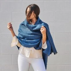 Studio Variously Macaroon Merino Wool Throw Blanket - Midnight Home Goods