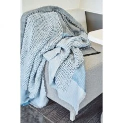 Studio Variously Home Goods Macaroon Merino Wool Throw Blanket - Sky 15 Studio Variously Home Goods Macaroon Merino Wool Throw Blanket - Sky
