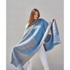 Studio Variously Home Goods Macaroon Merino Wool Throw Blanket - Sky 17 Studio Variously Home Goods Macaroon Merino Wool Throw Blanket - Sky