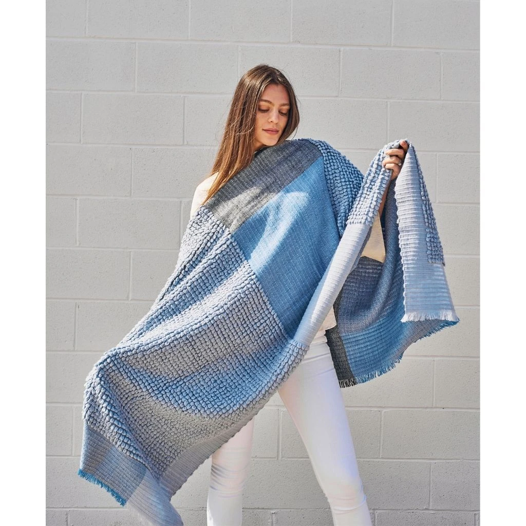 Studio Variously Home Goods Macaroon Merino Wool Throw Blanket - Sky 6 Studio Variously Home Goods Macaroon Merino Wool Throw Blanket - Sky