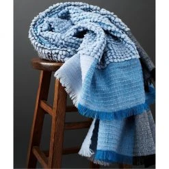 Studio Variously Home Goods Macaroon Merino Wool Throw Blanket - Sky 18 Studio Variously Home Goods Macaroon Merino Wool Throw Blanket - Sky