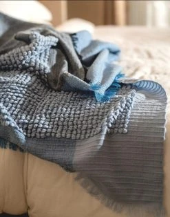 Studio Variously Home Goods Macaroon Merino Wool Throw Blanket - Sky 16 Studio Variously Home Goods Macaroon Merino Wool Throw Blanket - Sky