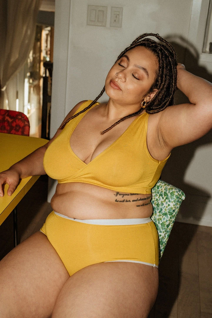 Mary Young Underwear + Bras Sora Bamboo Bra - Citrine 3 Mary Young Underwear + Bras Sora Bamboo Bra - Citrine