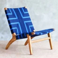 Masaya & Co. Furniture Masaya Manila Lounge Chair - Midnight Blue