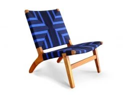 Masaya & Co. Furniture Masaya Manila Lounge Chair - Midnight Blue