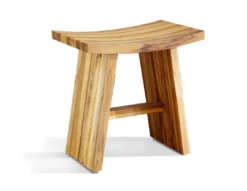 Masaya & Co. Handcrafted Zapatera Teak Shower Stool