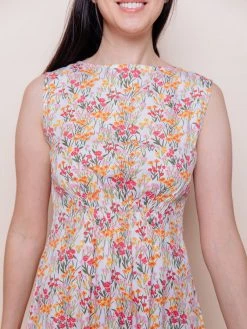 Mata Traders Artsy Traveler Pink Floral Tencel Midi Dress Clothing 9 Mata Traders Artsy Traveler Pink Floral Tencel Midi Dress Clothing