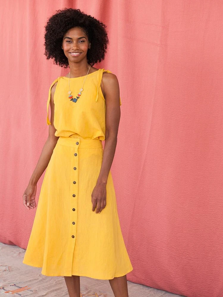 Mata Traders Best Sellers Brighton Linen Skirt - Yellow 4 Mata Traders Best Sellers Brighton Linen Skirt - Yellow