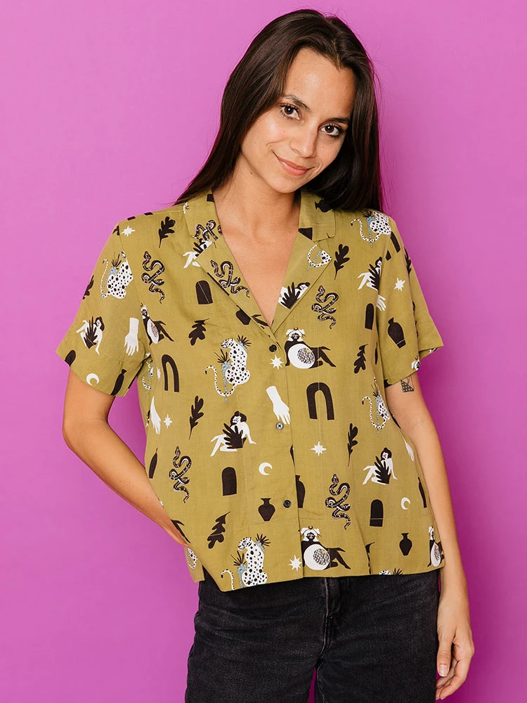 Mata Traders Clothing Olive Curios Camp Shirt 3 Mata Traders Clothing Olive Curios Camp Shirt