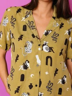 Mata Traders Clothing Olive Curios Camp Shirt 8 Mata Traders Clothing Olive Curios Camp Shirt