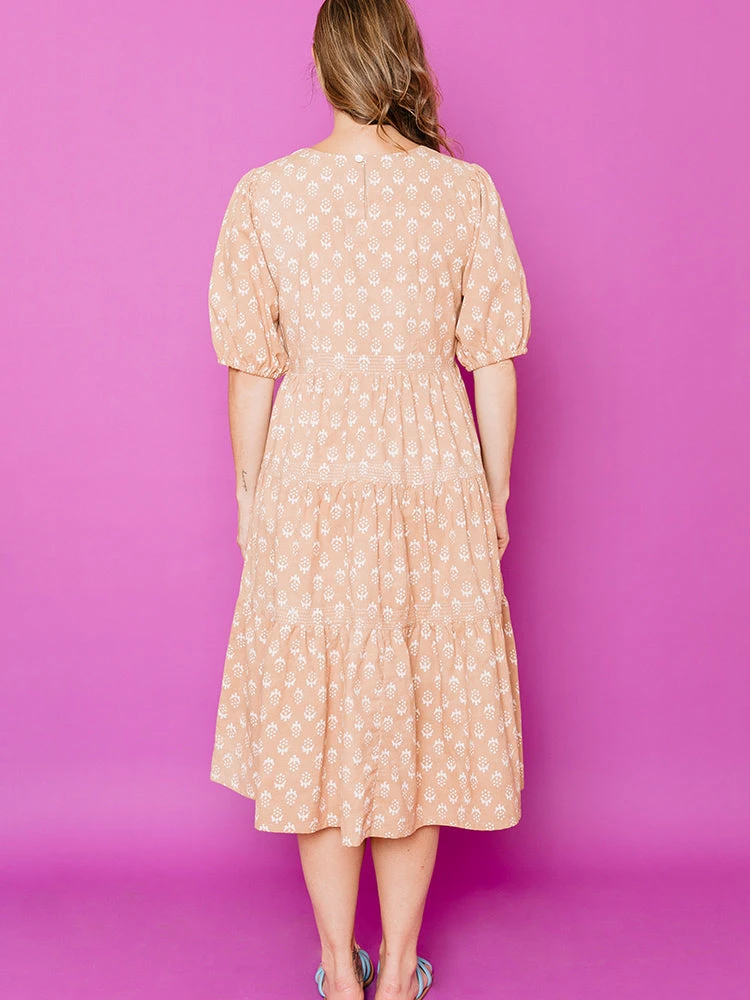 Mata Traders Clothing Catherine Wheat Blossom Tiered Maxi Dress 7 Mata Traders Clothing Catherine Wheat Blossom Tiered Maxi Dress