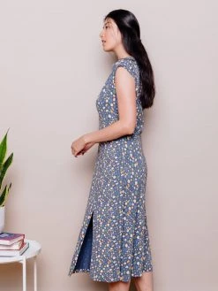 Mata Traders Elise Blue Spots Sheath Dress