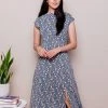Mata Traders Elise Blue Spots Sheath Dress