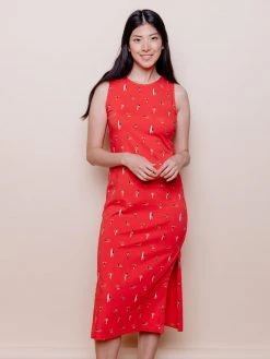 Mata Traders Julia Red Swimmers Shift Dress Clothing