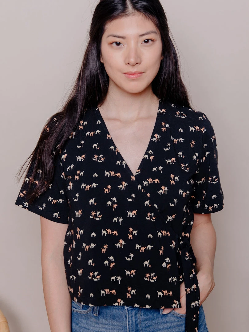 Mata Traders Marley Camels Boxy Wrap Top 3 Mata Traders Marley Camels Boxy Wrap Top