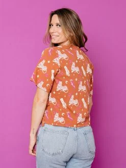 Mata Traders Marley Orchid Tigress Boxy Wrap Top Clothing