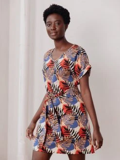 Mata Traders Clothing Montrose Layered Palms Tie Dress