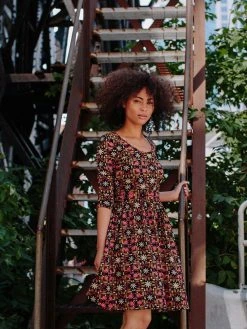 Mata Traders Clothing Novela Mauve Tile Dress