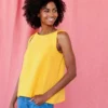 Mata Traders Two Way Linen Tank - Yellow Handcrafted