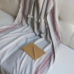 Anatolico Throw Blankets Matia Turkish Blanket / Scarf - Beige