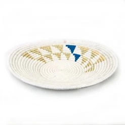 Mbare Inyabu Large Wall Basket - Blue Triangles 7 Mbare Inyabu Large Wall Basket - Blue Triangles