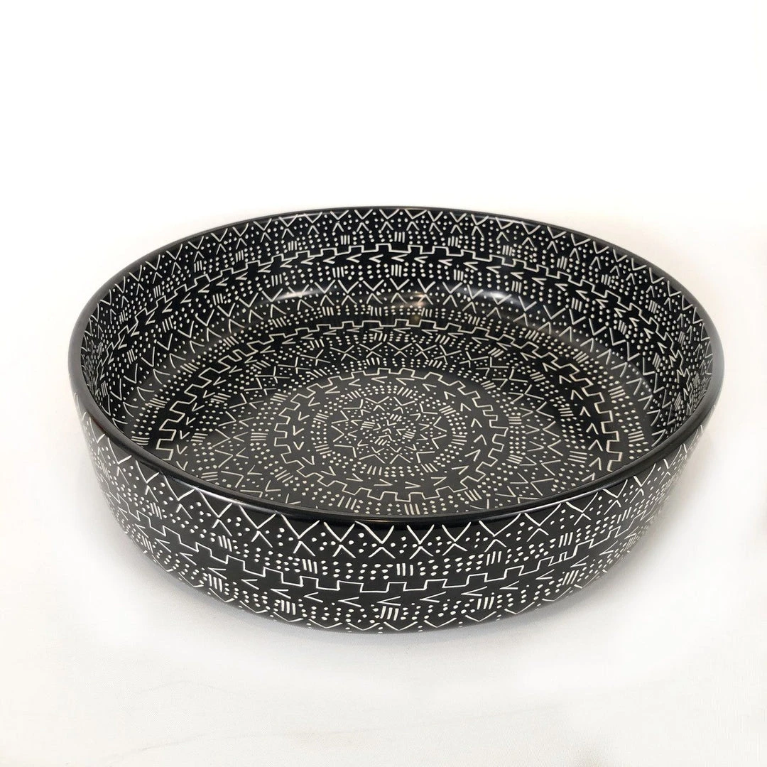 Mbare Large Black Mud Cloth Bowl Home Goods 3 Mbare Large Black Mud Cloth Bowl Home Goods