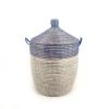 Mbare Home Goods Medium Two-Tone Hamper Basket - Navy + White 2 Mbare Home Goods Medium Two-Tone Hamper Basket - Navy + White