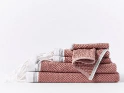 Coyuchi Best Sellers Mediterranean Towels - Rosehip / Shadow