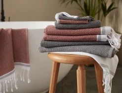 Coyuchi Best Sellers Mediterranean Towels - Rosehip / Shadow