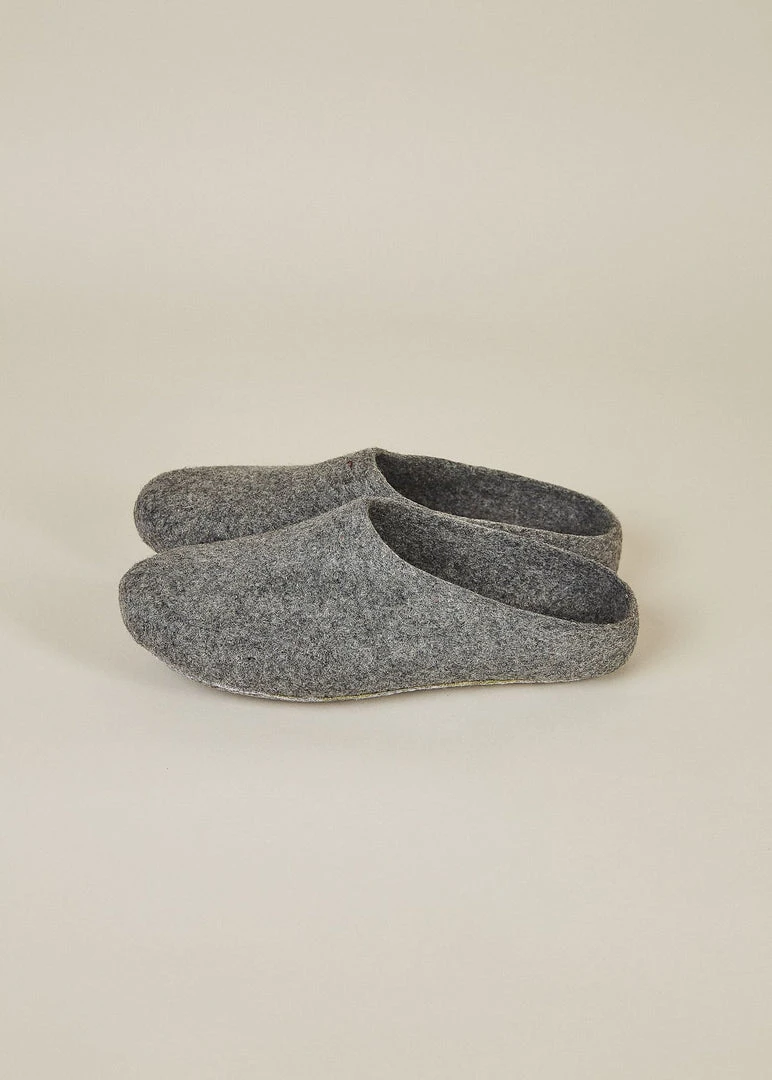 Kyrgies Best Sellers Men's Classic Sole Low Back Wool Slippers - Gray 5 Kyrgies Best Sellers Men's Classic Sole Low Back Wool Slippers - Gray