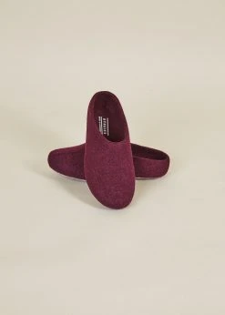 Kyrgies Men's Classic Sole Low Back Wool Slippers - Plum Best Sellers