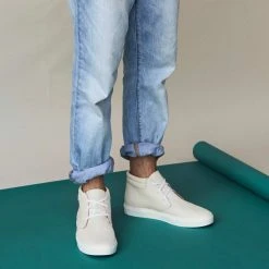 Nisolo Men's Cortez Mid Top Sneaker - Bone