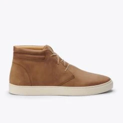 Nisolo Men's Cortez Mid Top Sneaker - Tobacco