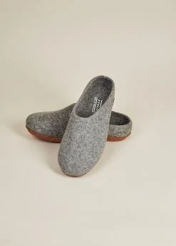 Kyrgies Best Sellers Men's Molded Sole Low Back Wool Slippers - Gray
