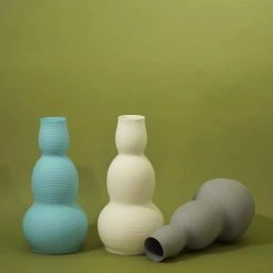 Middle Kingdom Cold Mountain Gourd Porcelain Vase - Denim Blue Home Goods