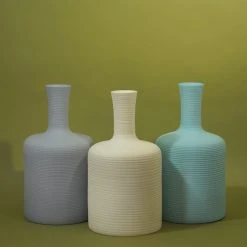 Middle Kingdom Home Goods Cold Mountain Tulip Porcelain Vase - Denim