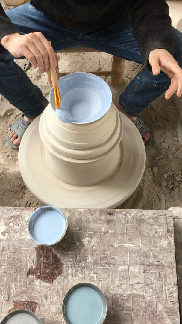 Middle Kingdom Conical Porcelain Bowl - Robin Egg Blue 8 Middle Kingdom Conical Porcelain Bowl - Robin Egg Blue