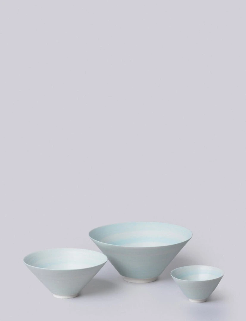 Middle Kingdom Conical Porcelain Bowl - Robin Egg Blue 3 Middle Kingdom Conical Porcelain Bowl - Robin Egg Blue