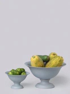 Middle Kingdom Footed Porcelain Vase - Steel Gray Planters + Vases