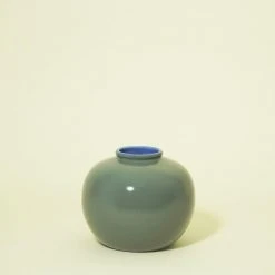 Middle Kingdom Home Goods Glossy Jade Ring Porcelain Vase