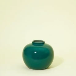 Middle Kingdom Home Goods Glossy Jade Ring Porcelain Vase