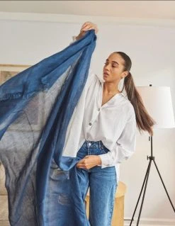 Studio Variously Midnight Blue Linen Scarf Accessories 14 Studio Variously Midnight Blue Linen Scarf Accessories