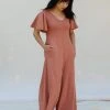 Mien Villa Flutter Sleeve Jumpsuit Clothing