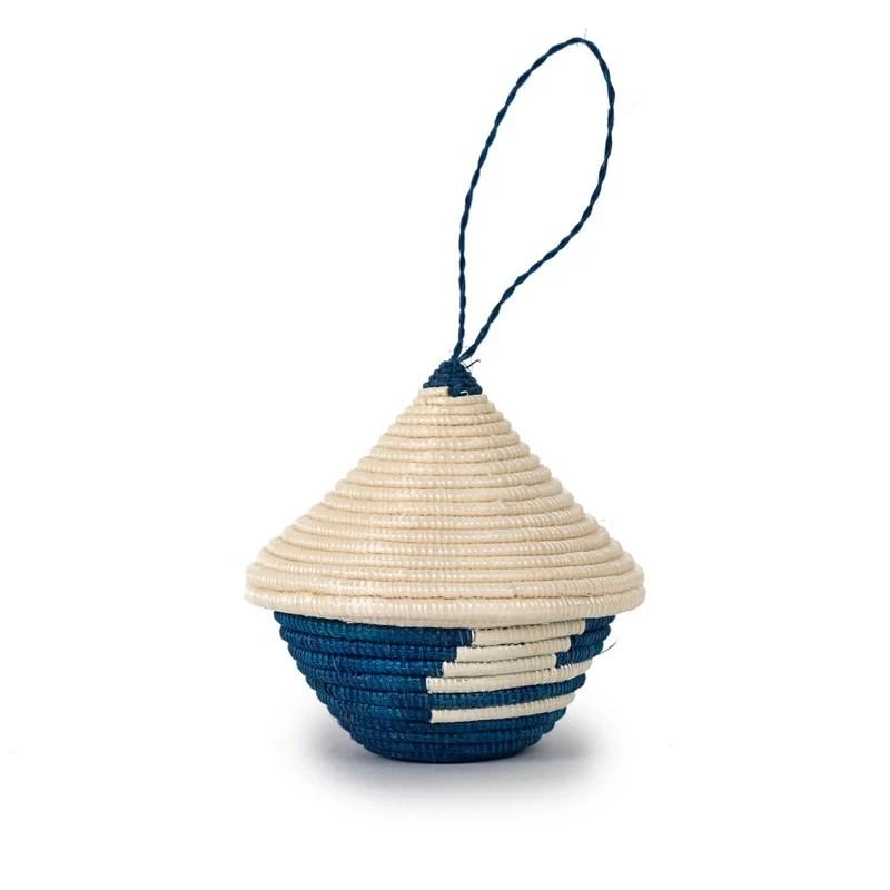 Azizi Life Miniature Basket Ornament - Blue BIPOC Owned 4 Azizi Life Miniature Basket Ornament - Blue BIPOC Owned
