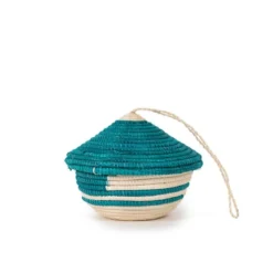 Azizi Life Miniature Basket Ornament - Emerald Green BIPOC Owned