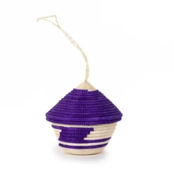 Azizi Life BIPOC Owned Miniature Basket Ornament - Purple