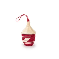 Azizi Life Miniature Basket Ornament - Red BIPOC Owned