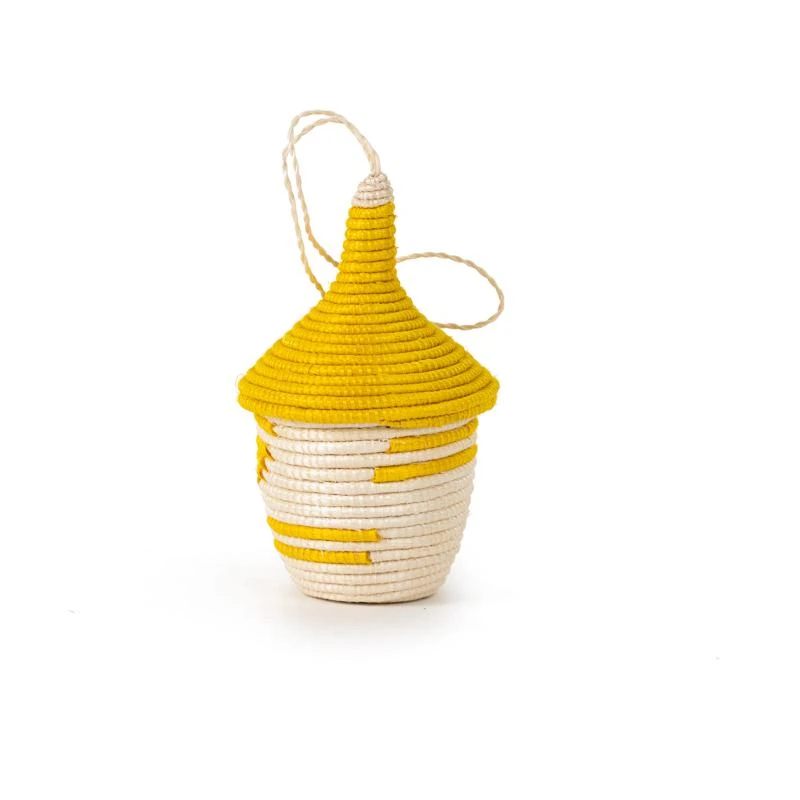 Azizi Life BIPOC Owned Miniature Basket Ornament - Yellow 3 Azizi Life BIPOC Owned Miniature Basket Ornament - Yellow