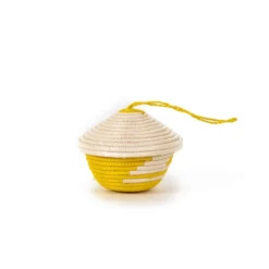 Azizi Life BIPOC Owned Miniature Basket Ornament - Yellow 6 Azizi Life BIPOC Owned Miniature Basket Ornament - Yellow