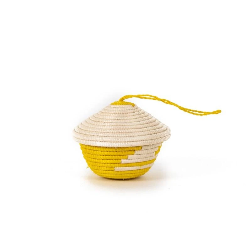 Azizi Life BIPOC Owned Miniature Basket Ornament - Yellow 4 Azizi Life BIPOC Owned Miniature Basket Ornament - Yellow